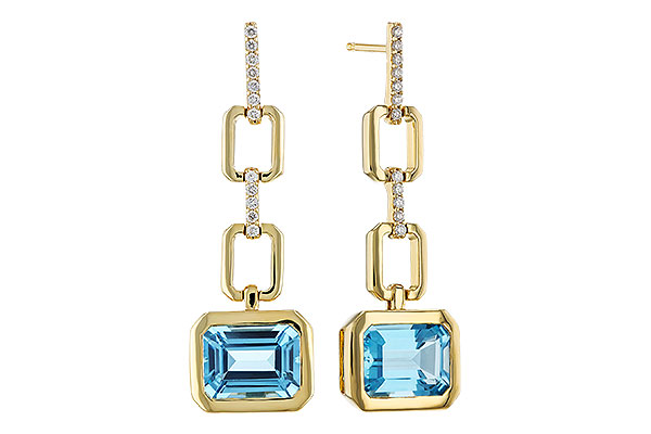 B302-05380: EARRINGS 3.20 BLUE TOPAZ 3.32 TGW (8x6MM BT)