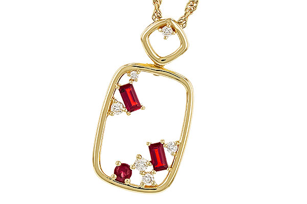 B302-06317: NECKLACE .33 TW RUBY .44 TGW
