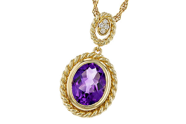 B302-09035: NECKLACE 1.38 AMETHYST 1.40 TGW (9x7MM AMY)