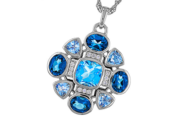 C302-03553: NECKLACE 3.19 TW BLUE TOPAZ 3.25 TGW