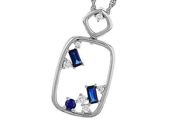 C302-06317: NECKLACE .35 TW SAPPHIRE .46 TGW