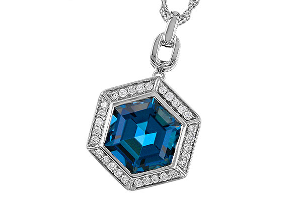 D302-02689: NECK 3.40 LONDON BLUE TOPAZ 3.55 TGW (9MM LBT)