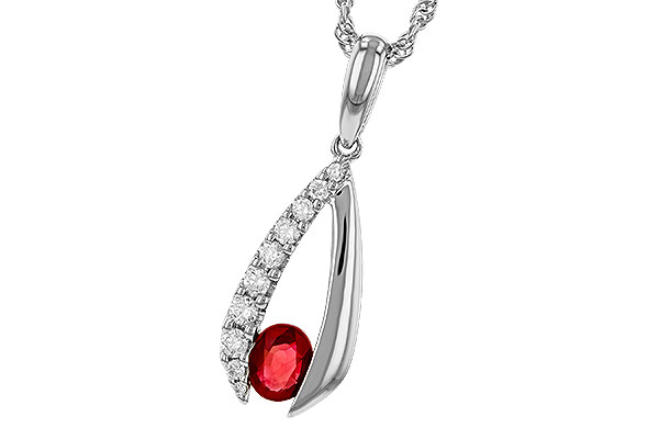 E302-05453: NECKLACE .34 RUBY .50 TGW (5x4 RUBY)