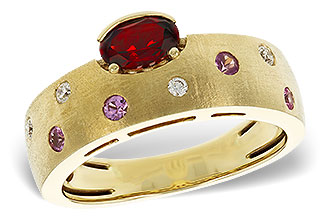 E302-07253: LDS RG .58 MULTI CLR (GAR & PINK SAPP) .66 TGW