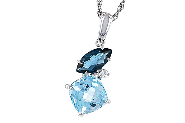 F302-04462: NECKLACE 2.37 TW BLUE TOPAZ 2.40 TGW