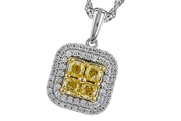 F302-04489: NECK .52 FANCY YELLOW DIAMONDS .72 TW