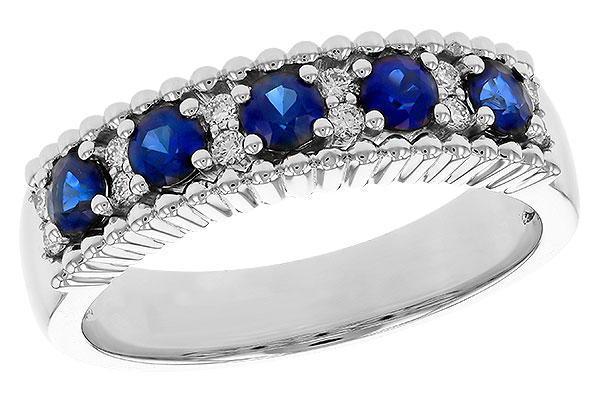 F302-09071: LDS WED RG .64 TW SAPPHIRE .76 TGW