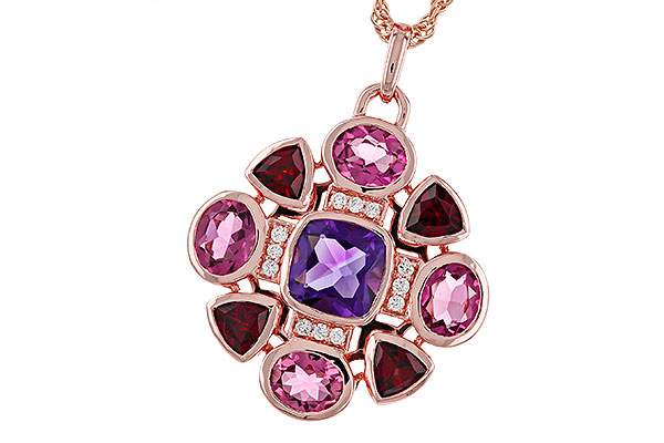 G302-03553: NECKLACE 2.76 SEMI-PREC (AM,GT,PT) 2.82 TGW