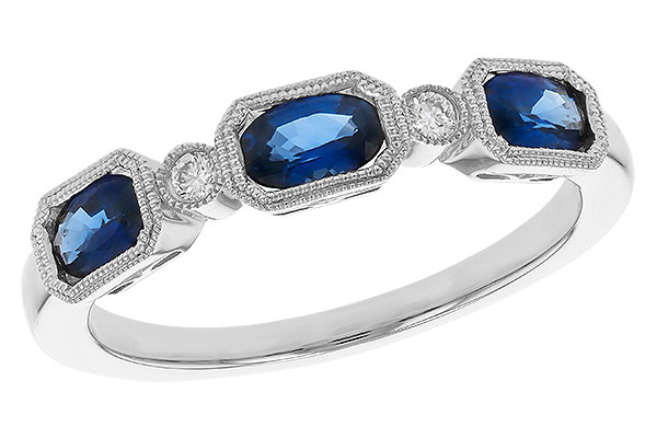 H302-02689: LDS WED RG .72 SAPPHIRE .77 TGW (4x3MM SAPP)