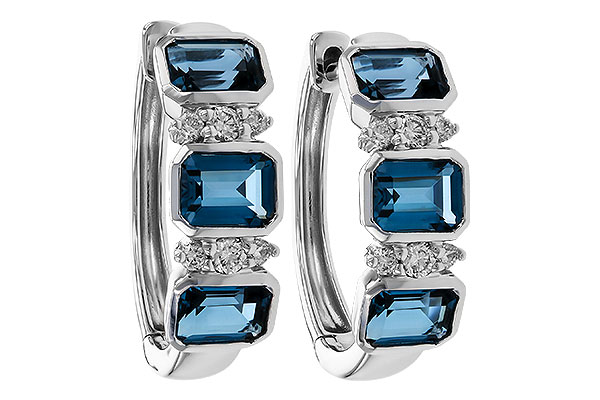 H302-02707: EARRINGS 1.37 TW LONDON BLUE TOPAZ 1.48 TGW