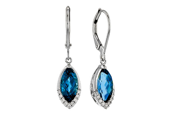 H302-08180: EARR 2.42 TW LONDON BLUE TOPAZ 2.50 TGW (9x5MM MQ)
