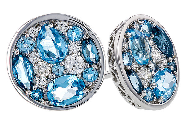 K302-04489: EARRINGS 1.02 TW BLUE TOPAZ 1.18 TGW