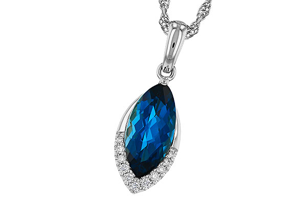 K302-08180: NECK 2.14 LONDON BLUE TOPAZ 2.20 TGW (12x6MM MQ)