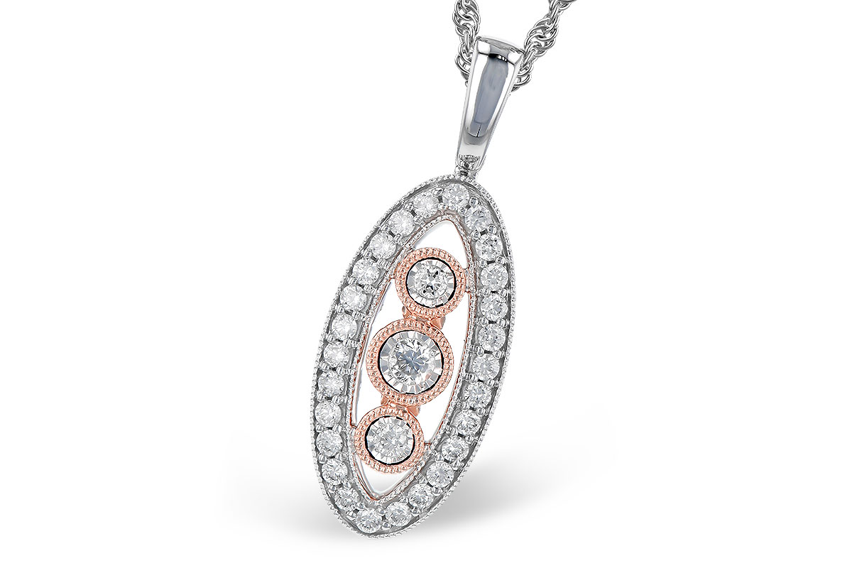 L300-25452: NECKLACE .34 TW (E300-19989 IN WHITE WITH ROSE BEZELS)