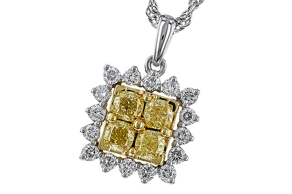 M302-04498: NECK .76 FANCY YELLOW DIAMONDS 1.09 TW